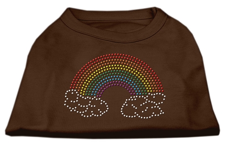 Rhinestone Rainbow Shirts Brown XS